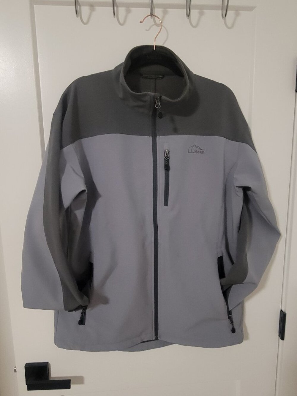 L.L.Bean Windproof Softshell Jacket - Grey Colourblock - Large Tall - Picture 2 of 7